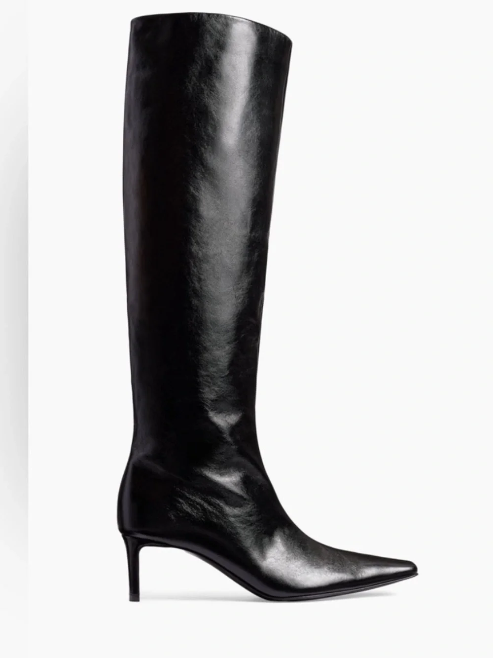 Khaite Ona Knee High Boots Black Leather - size 40EU
